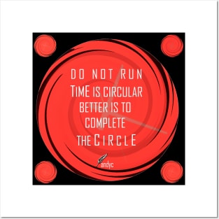 CLOCK CIRCULAR RED/B Posters and Art